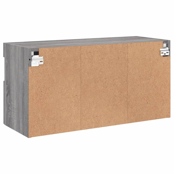 Grauer TV-Wandschrank Manceva 80x30x40cm (mit LED-Beleuchtung Sonoma)