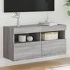 Grauer TV-Wandschrank Manceva 80x30x40cm (mit LED-Beleuchtung Sonoma)