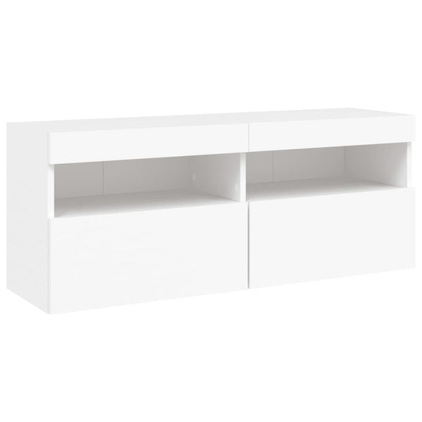 Weißer TV-Wandschrank Manceva 100x30x40cm (mit LED-Beleuchtung)
