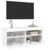 Weißer TV-Wandschrank Manceva 100x30x40cm (mit LED-Beleuchtung)
