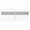 Weißer TV-Wandschrank Manceva 100x30x40cm (mit LED-Beleuchtung)