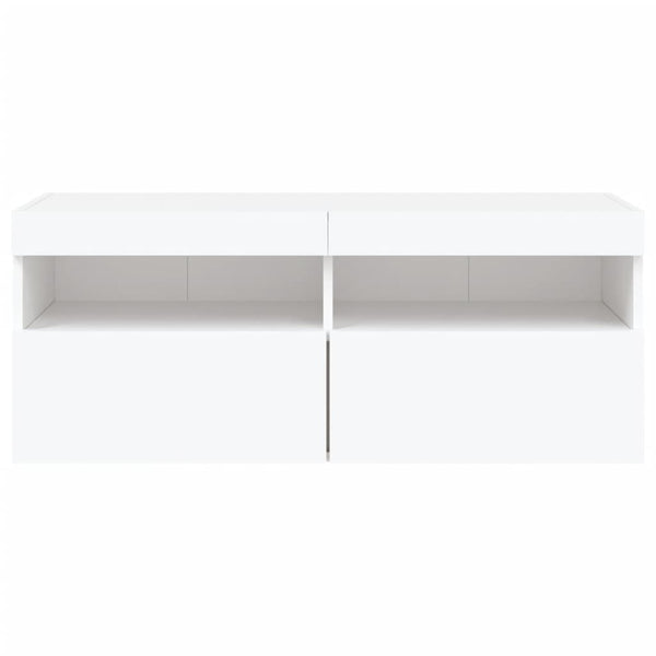 Weißer TV-Wandschrank Manceva 100x30x40cm (mit LED-Beleuchtung)