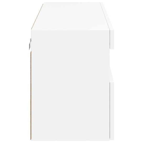 Weißer TV-Wandschrank Manceva 100x30x40cm (mit LED-Beleuchtung)