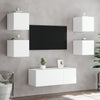 Weiße TV-Wandhalterung Genutu 30,5x35x30cm (mit LED-Beleuchtung)