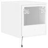 Weiße TV-Wandhalterung Genutu 30,5x35x30cm (mit LED-Beleuchtung)