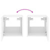 Weiße TV-Wandschränke mit LED-Beleuchtung Genutu 30,5x35x30cm (2 Stk.)