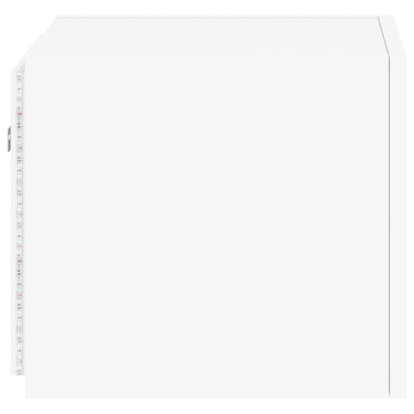 Weiße TV-Wandschränke mit LED-Beleuchtung Genutu 30,5x35x30cm (2 Stk.)