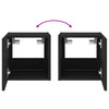 Schwarze TV-Wandschränke mit LED-Beleuchtung Genutu 30,5x35x30cm (2 St.)