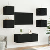 Schwarze TV-Wandschränke mit LED-Beleuchtung Genutu 30,5x35x30cm (2 St.)