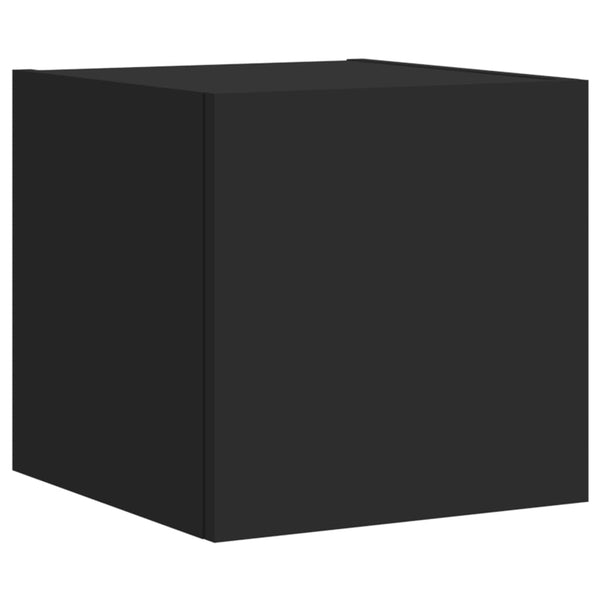 Schwarze TV-Wandschränke mit LED-Beleuchtung Genutu 30,5x35x30cm (2 St.)