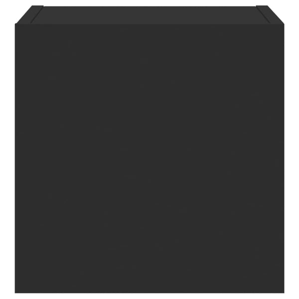 Schwarze TV-Wandschränke mit LED-Beleuchtung Genutu 30,5x35x30cm (2 St.)