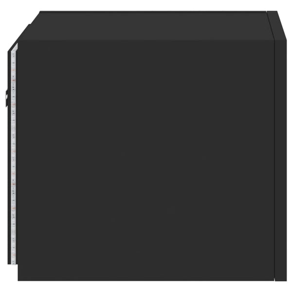 Schwarze TV-Wandschränke mit LED-Beleuchtung Genutu 30,5x35x30cm (2 St.)