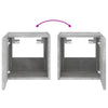Betongrauer TV-Wandschrank Genutu 30,5x35x30cm (mit LED-Beleuchtung)