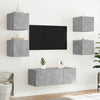 Betongrauer TV-Wandschrank Genutu 30,5x35x30cm (mit LED-Beleuchtung)