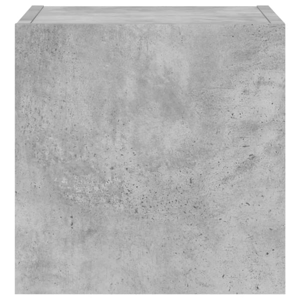 Betongrauer TV-Wandschrank Genutu 30,5x35x30cm (mit LED-Beleuchtung)