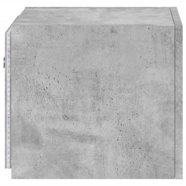 Betongrauer TV-Wandschrank Genutu 30,5x35x30cm (mit LED-Beleuchtung)