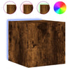 Räuchereiche TV-Wandschrank Genutu 30,5x35x30cm (mit LED-Beleuchtung)