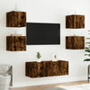 Räuchereiche TV-Wandschrank Genutu 30,5x35x30cm (mit LED-Beleuchtung)