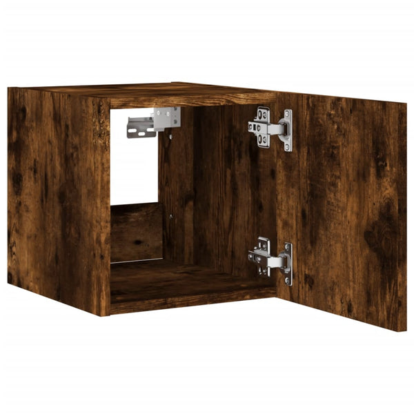 Räuchereiche TV-Wandschrank Genutu 30,5x35x30cm (mit LED-Beleuchtung)