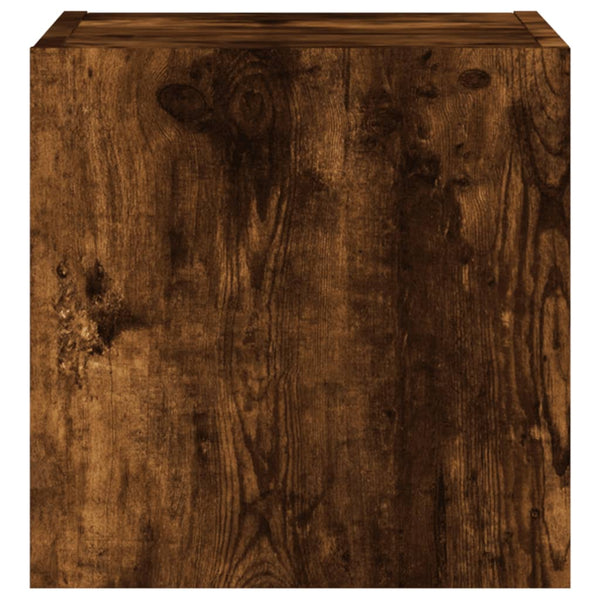 Räuchereiche TV-Wandschrank Genutu 30,5x35x30cm (mit LED-Beleuchtung)