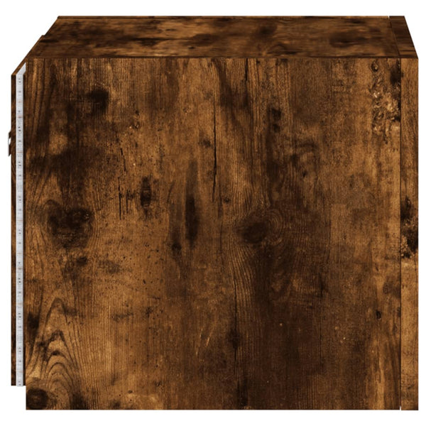 Räuchereiche TV-Wandschrank Genutu 30,5x35x30cm (mit LED-Beleuchtung)