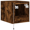 Räuchereiche TV-Wandschrank Genutu 30,5x35x30cm (mit LED-Beleuchtung)