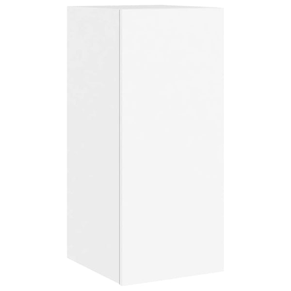Valkoinen tv-seinäkaappi Genutu 30,5x35x70cm (led-valoilla)
