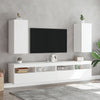 Valkoinen tv-seinäkaappi Genutu 30,5x35x70cm (led-valoilla)