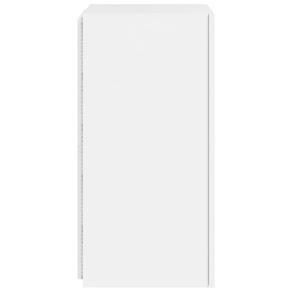 Valkoinen tv-seinäkaappi Genutu 30,5x35x70cm (led-valoilla)