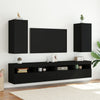 Schwarzer TV-Wandschrank Genutu 30,5x35x70cm (mit LED-Beleuchtung)