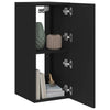 Schwarzer TV-Wandschrank Genutu 30,5x35x70cm (mit LED-Beleuchtung)