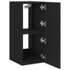 Schwarzer TV-Wandschrank Genutu 30,5x35x70cm (mit LED-Beleuchtung)