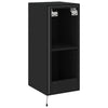Schwarzer TV-Wandschrank Genutu 30,5x35x70cm (mit LED-Beleuchtung)