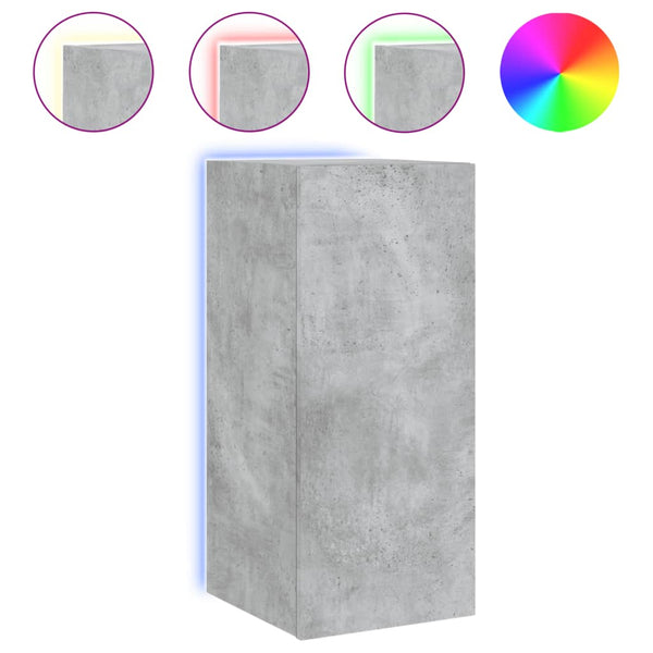Betoninharmaa tv-seinäkaappi Genutu 30,5x35x70cm (led-valoilla)