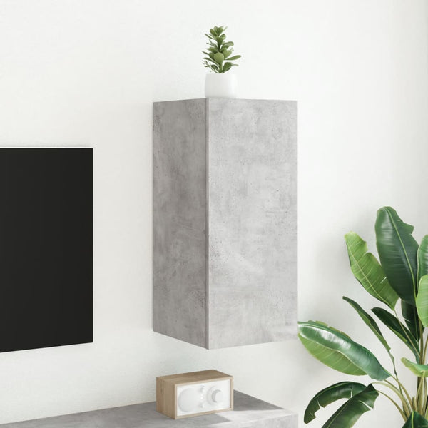 Betoninharmaa tv-seinäkaappi Genutu 30,5x35x70cm (led-valoilla)