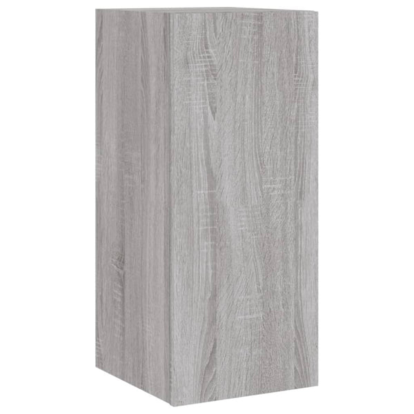 Harmaa tv-seinäkaappi Genutu 30,5x35x70cm (led-valoilla sonoma)