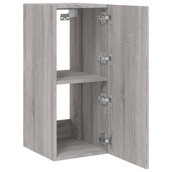 Harmaa tv-seinäkaappi Genutu 30,5x35x70cm (led-valoilla sonoma)