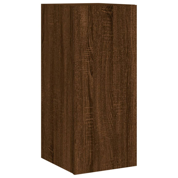 Ruskea tammi tv-seinäkaappi Genutu 30,5x35x70cm (led-valoilla)