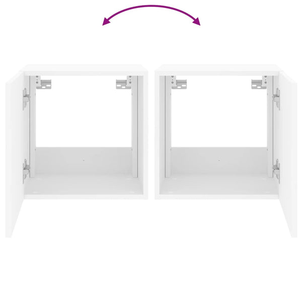 Weißer TV-Wandschrank Genutu 40,5x35x40cm (mit LED-Beleuchtung)