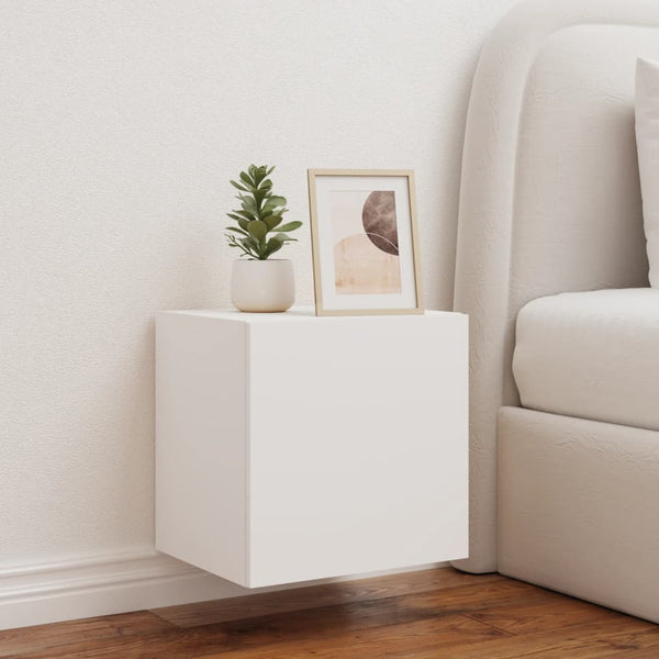 Weißer TV-Wandschrank Genutu 40,5x35x40cm (mit LED-Beleuchtung)