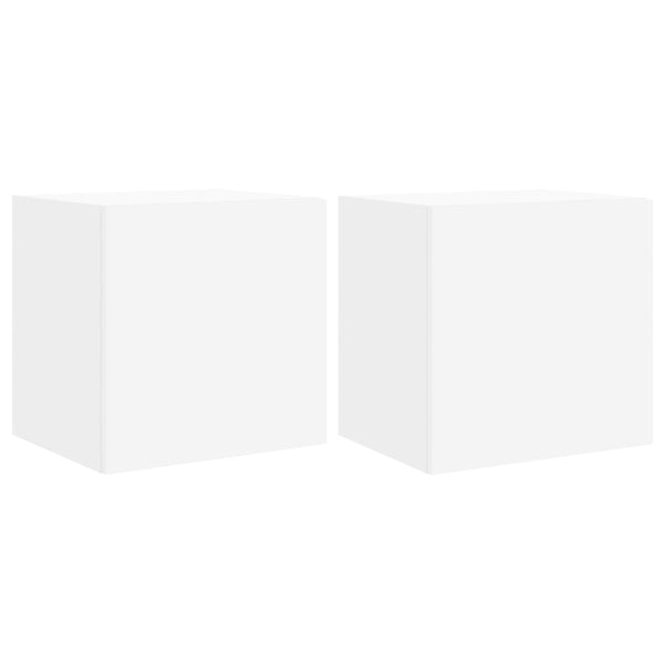 Valkoinen tv-seinäkaapit led-valoilla Genutu 40,5x35x40cm (2 kpl)