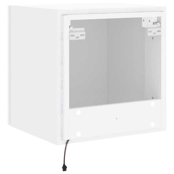 Valkoinen tv-seinäkaapit led-valoilla Genutu 40,5x35x40cm (2 kpl)