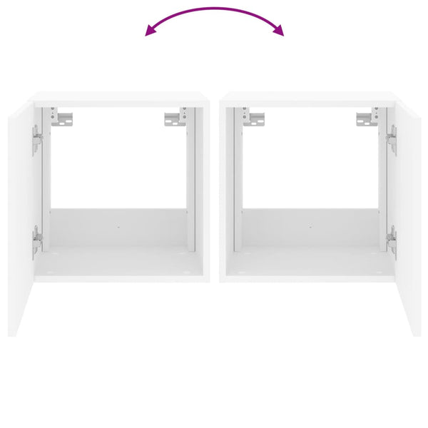 Valkoinen tv-seinäkaapit led-valoilla Genutu 40,5x35x40cm (2 kpl)