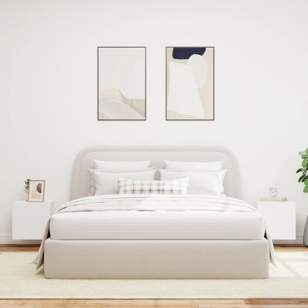 Valkoinen tv-seinäkaapit led-valoilla Genutu 40,5x35x40cm (2 kpl)