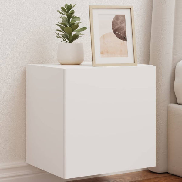 Valkoinen tv-seinäkaapit led-valoilla Genutu 40,5x35x40cm (2 kpl)