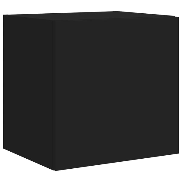 Musta tv-seinäkaapit led-valoilla Genutu 40,5x35x40cm (2 kpl)
