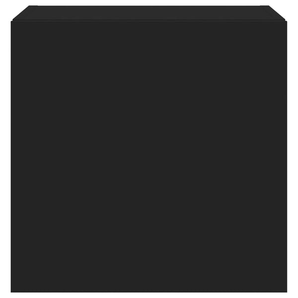 Musta tv-seinäkaapit led-valoilla Genutu 40,5x35x40cm (2 kpl)