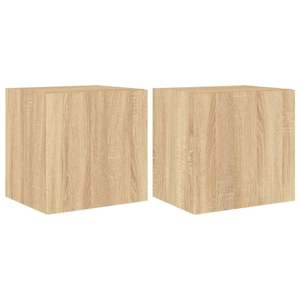 Sonoma-tammi tv-seinäkaapit Genutu 40,5x35x40cm (led-valoilla 2 kpl)