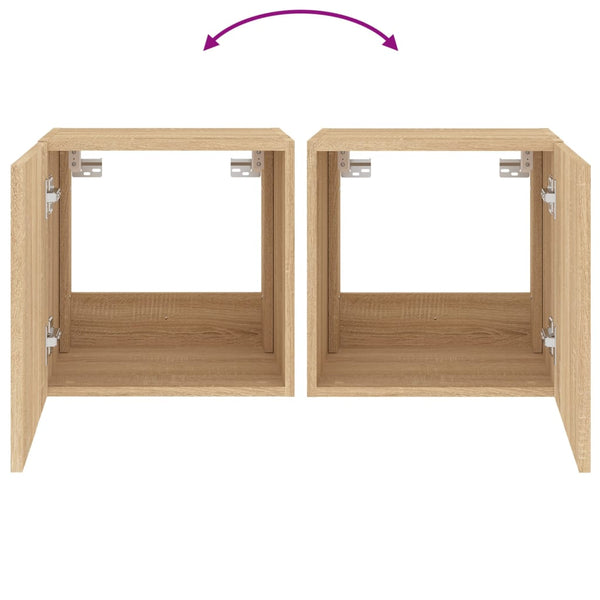 Sonoma-tammi tv-seinäkaapit Genutu 40,5x35x40cm (led-valoilla 2 kpl)