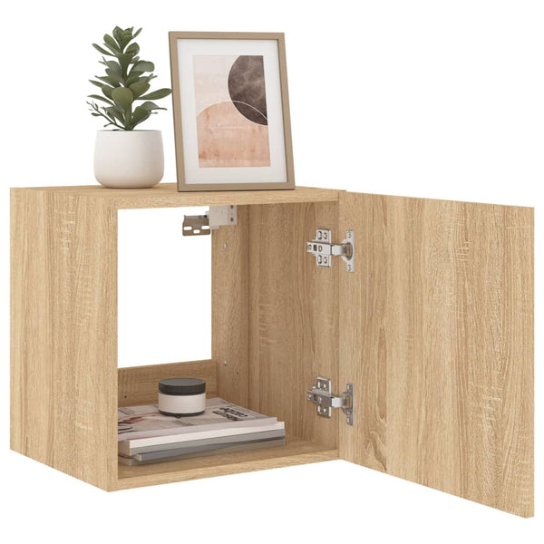 Sonoma-tammi tv-seinäkaapit Genutu 40,5x35x40cm (led-valoilla 2 kpl)